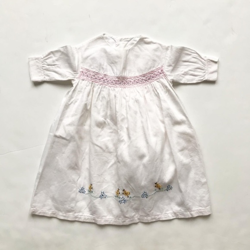 VTG Smocked chick corduroy long dress fits 6-12m